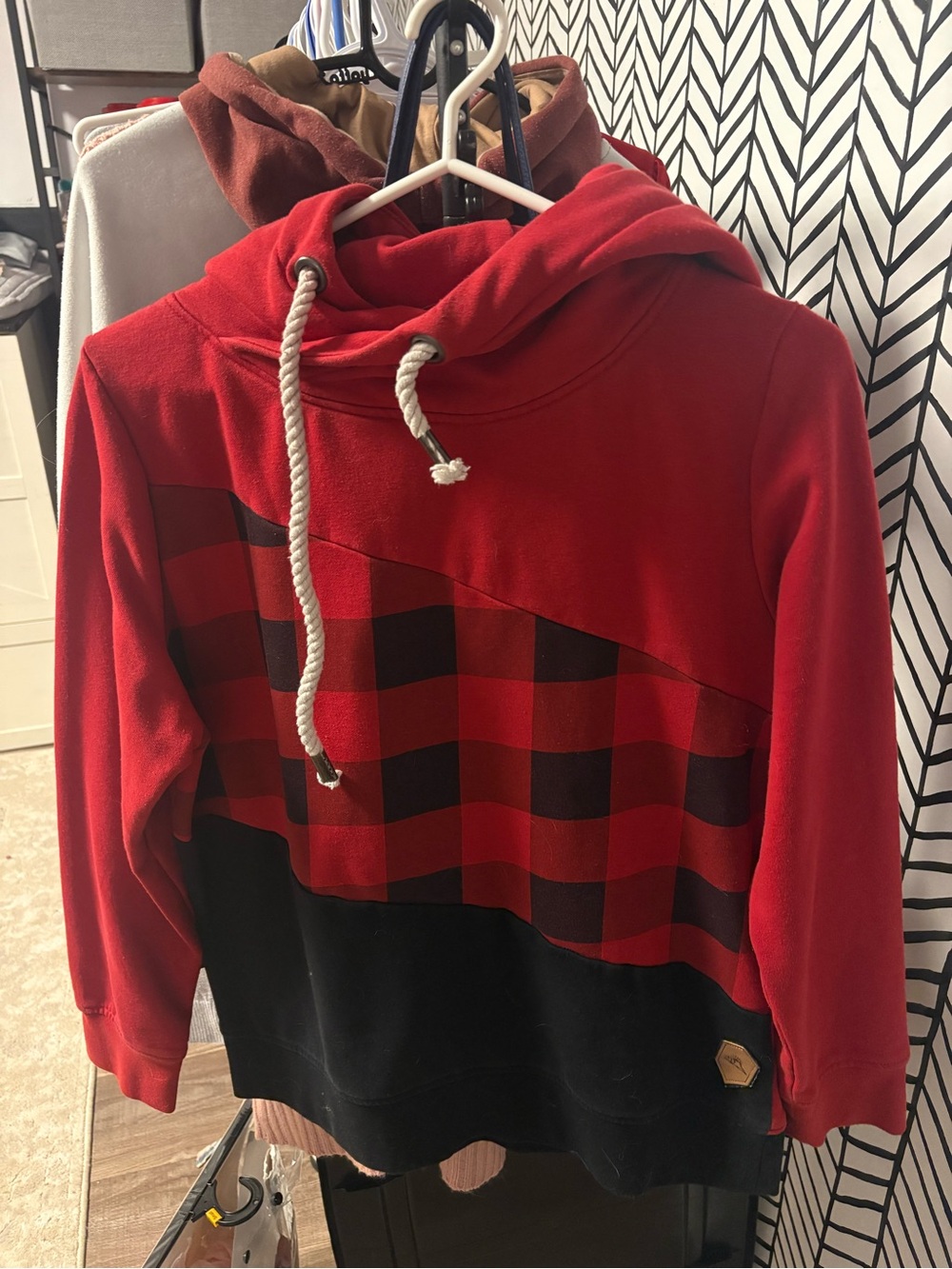 Kismet Red and Black Buffalo Plaid Zip-Up Hoodie